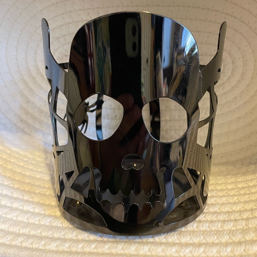 Bath & Body Works Black Halloween Skull Spider Candle Holder